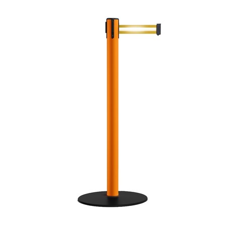 Montour Line Stanchion Belt Barrier Orange Post Low Base 13ft. Yel/Ref. HL Belt S400-OR-YRH-130